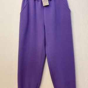 Violetinės lasvalaikio kelnės